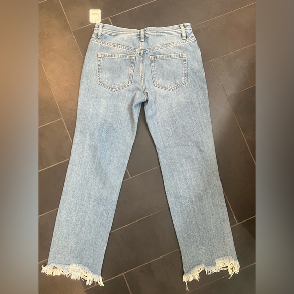 Free People Maggie Midrise Straight Jean, Size 25, NWT, Light Stone - Picture 8 of 14